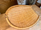 Handwoven Round Basket – Natural Wicker Decorative Bowl