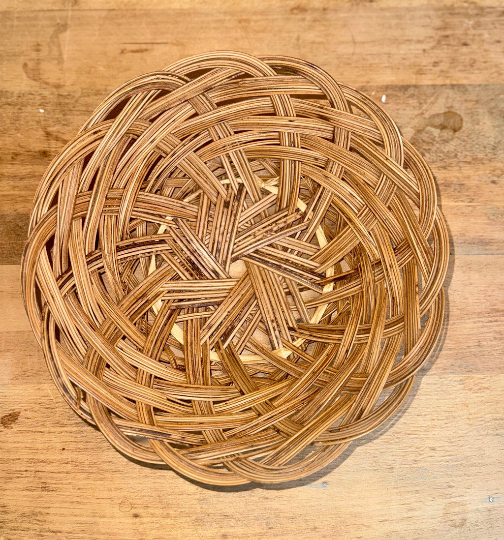 Set of 2 Handwoven Wicker Baskets – Open-Weave Decorative Bowls