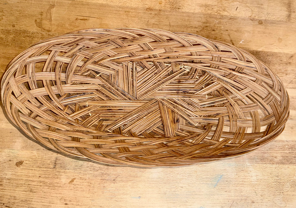 Set of 2 Handwoven Wicker Baskets – Open-Weave Decorative Bowls