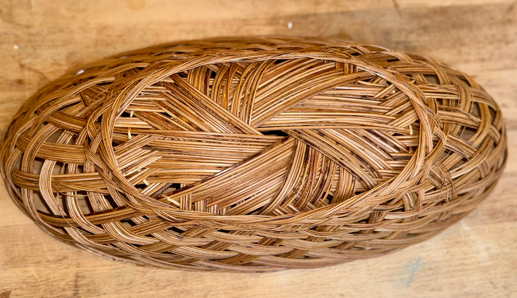 Set of 2 Handwoven Wicker Baskets – Open-Weave Decorative Bowls