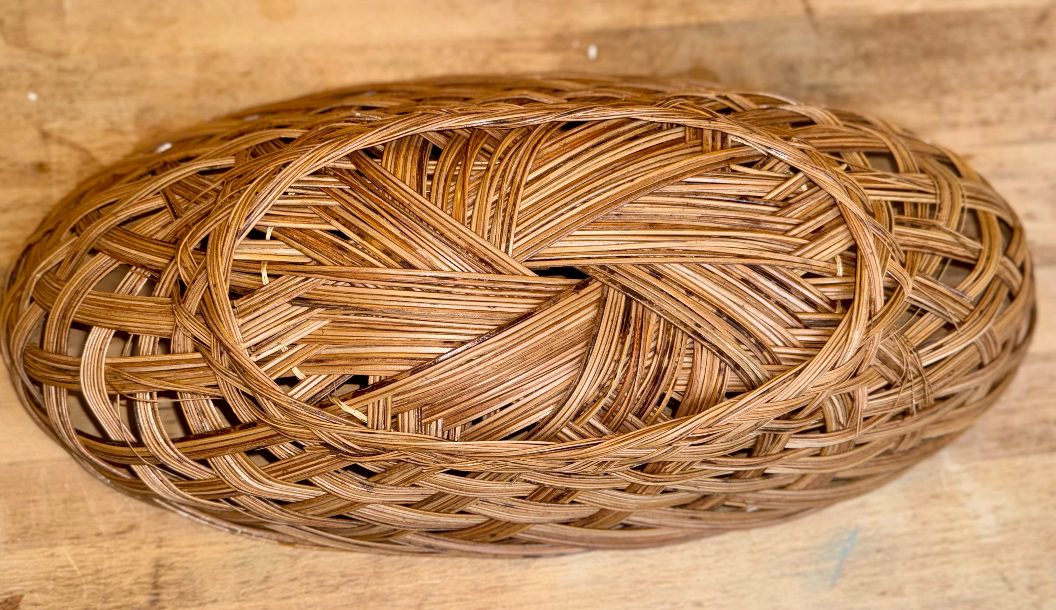 Set of 2 Handwoven Wicker Baskets – Open-Weave Decorative Bowls