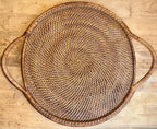 Pampered Chef Handwoven Wicker Serving Tray – Rectangular Basket Tray