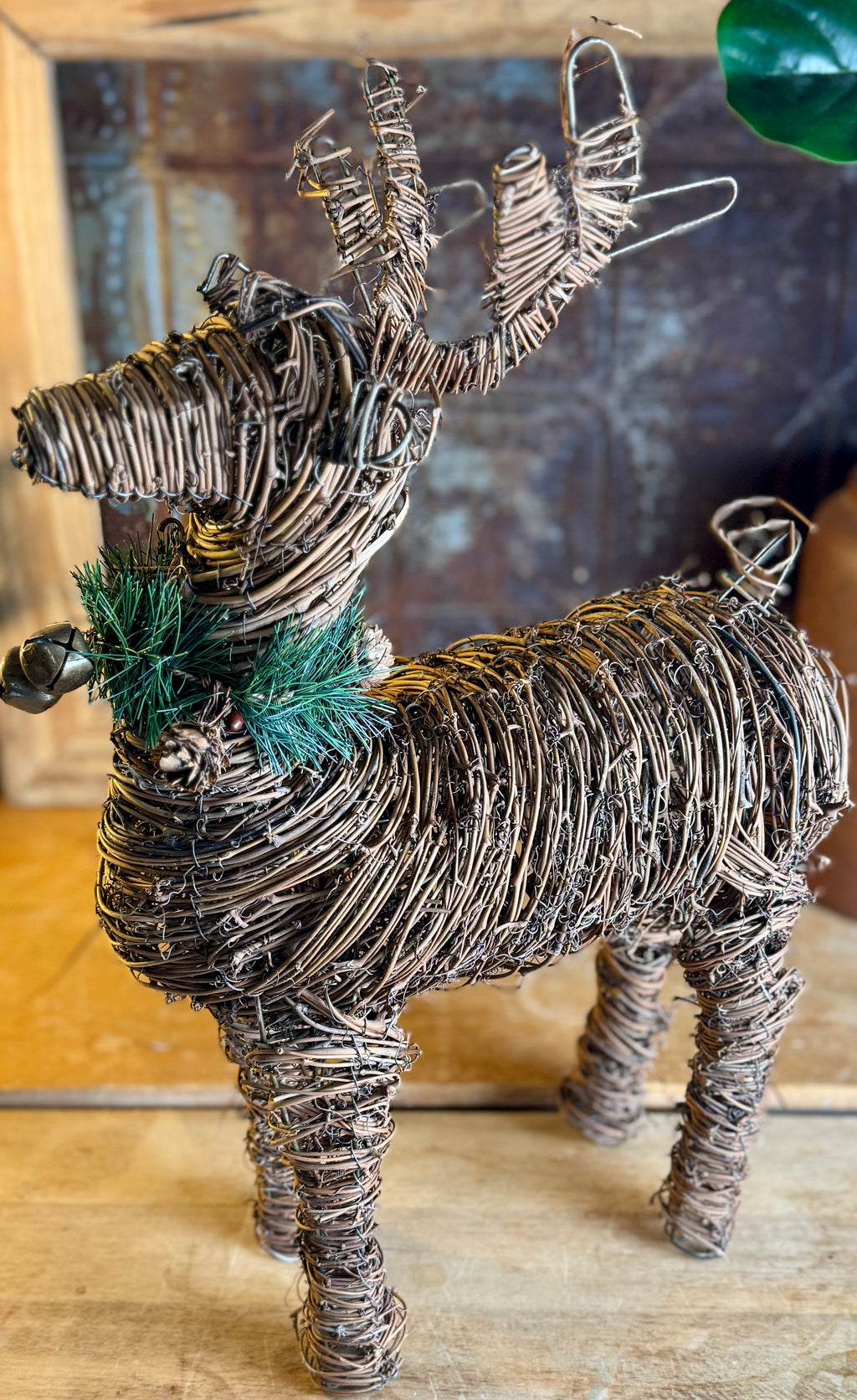 Vintage Grapevine Reindeer