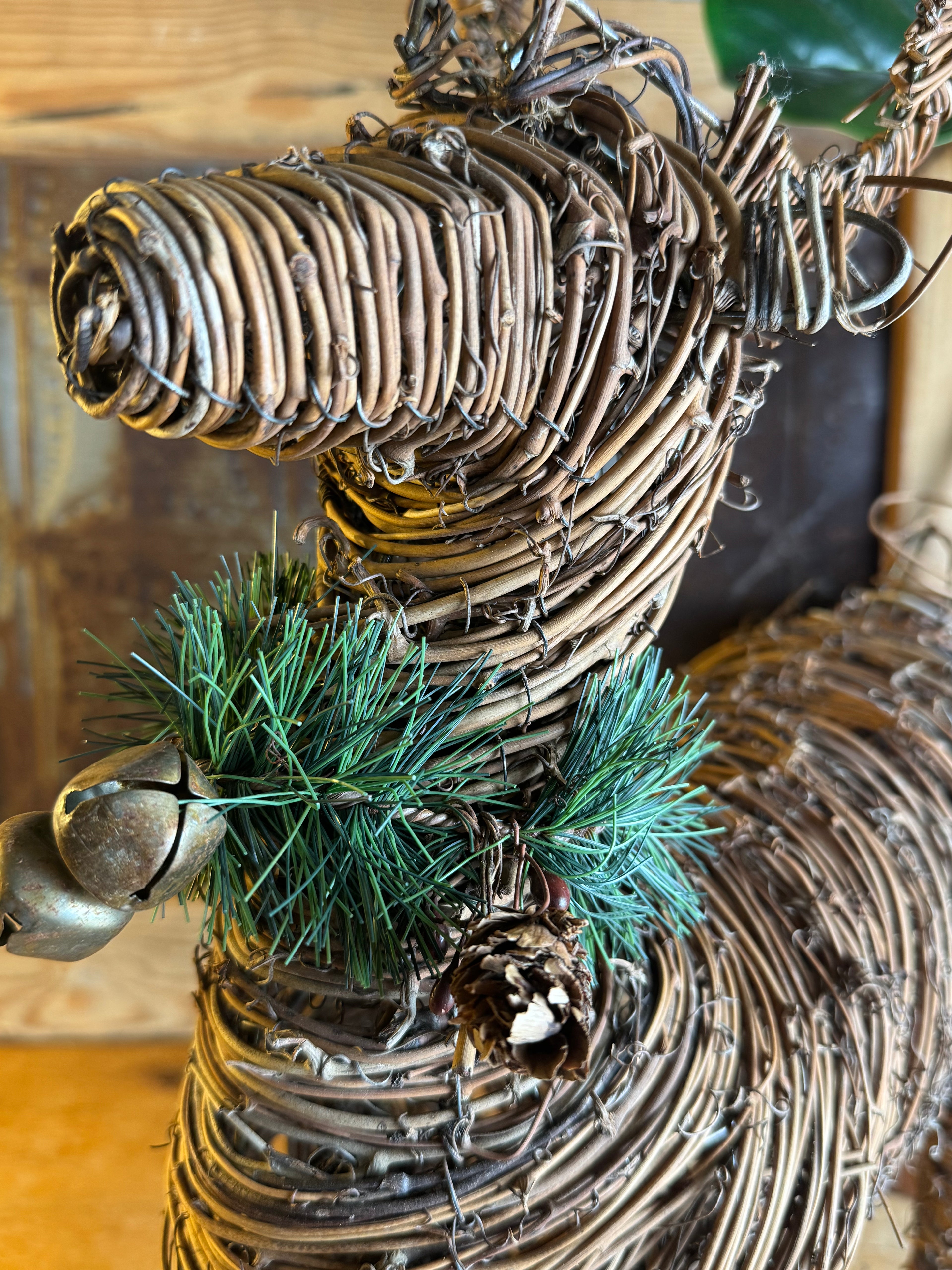 Vintage Grapevine Reindeer