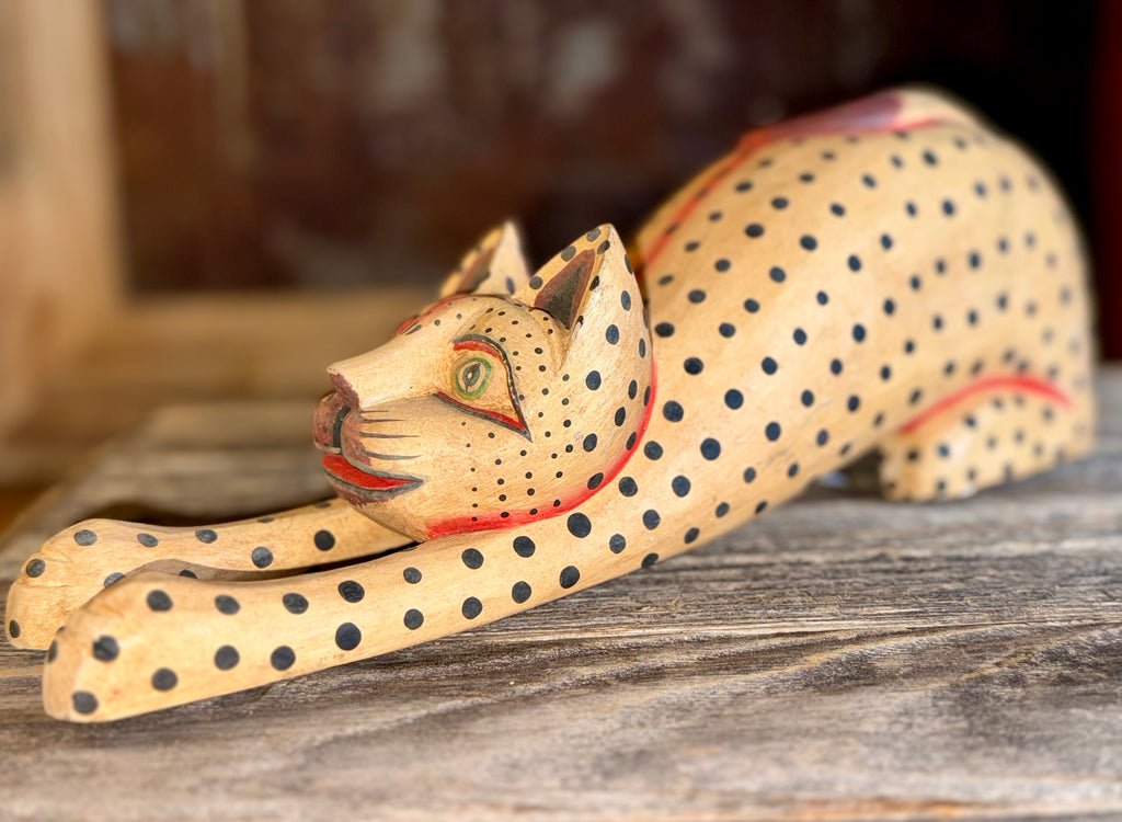 Vintage Wooden Folk Art Car Statue