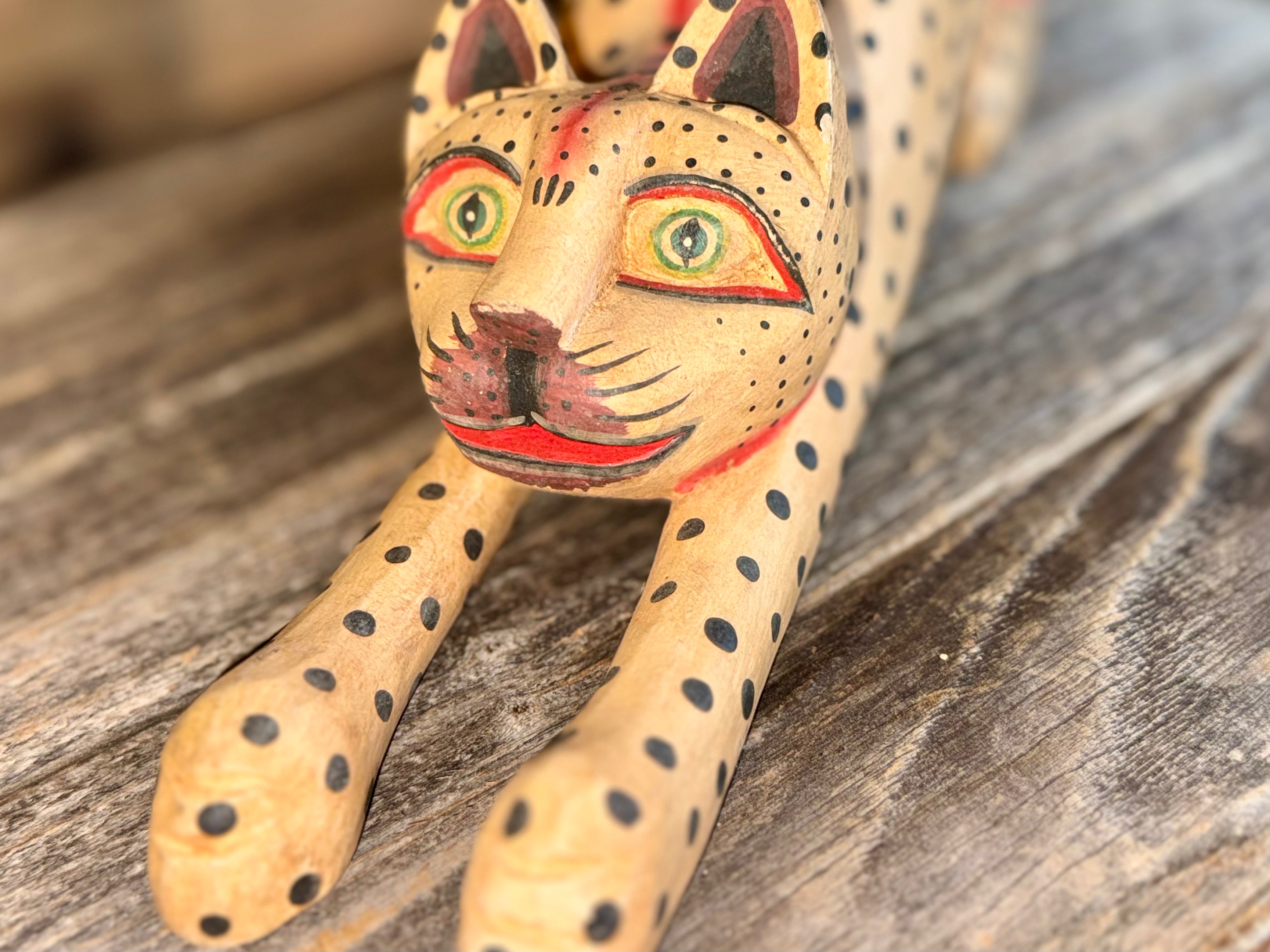 Vintage Wooden Folk Art Car Statue