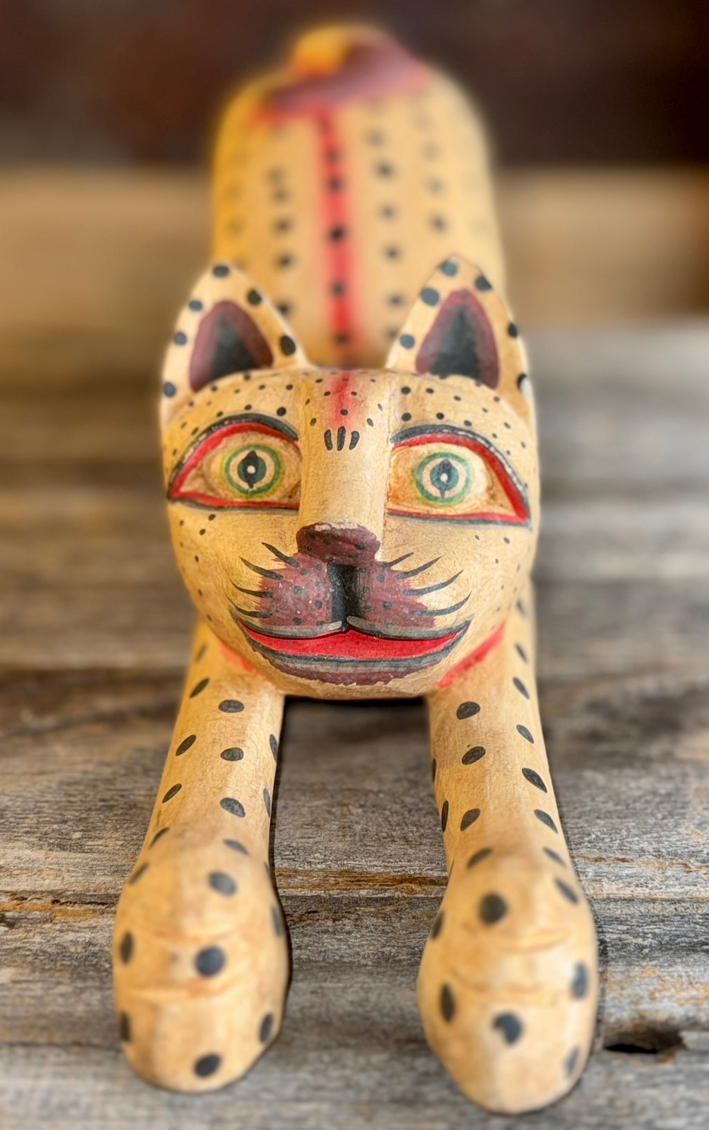 Vintage Wooden Folk Art Car Statue