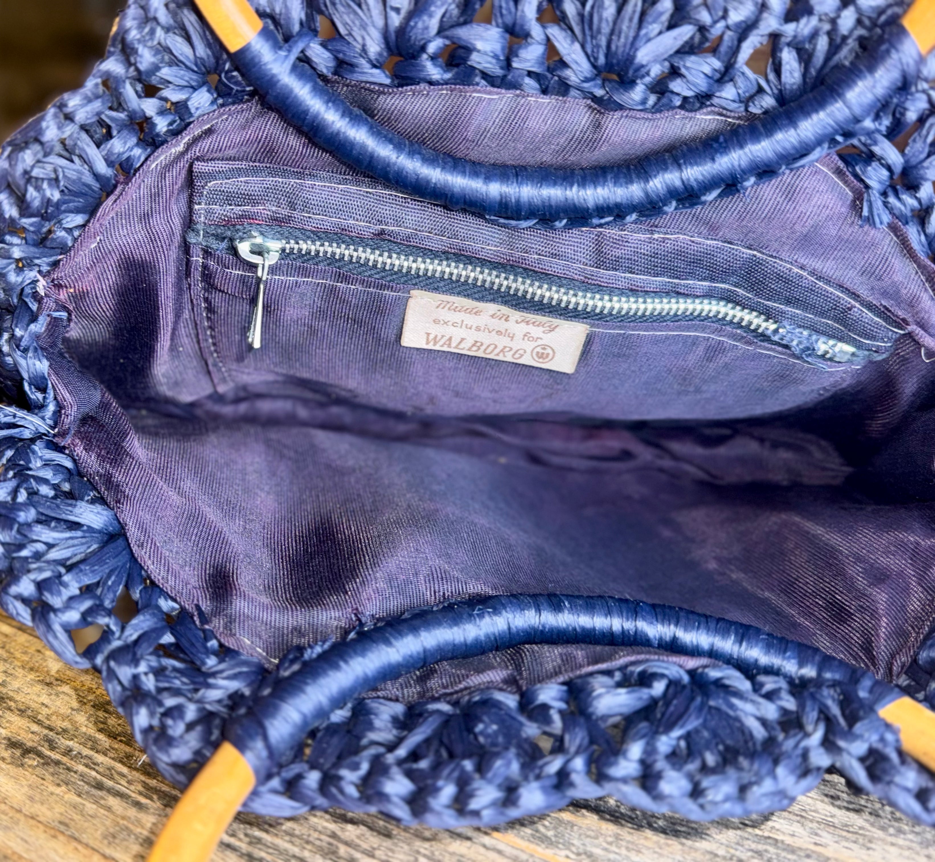 Vintage Navy Scalloped Siracco Purse (Made in Italy)