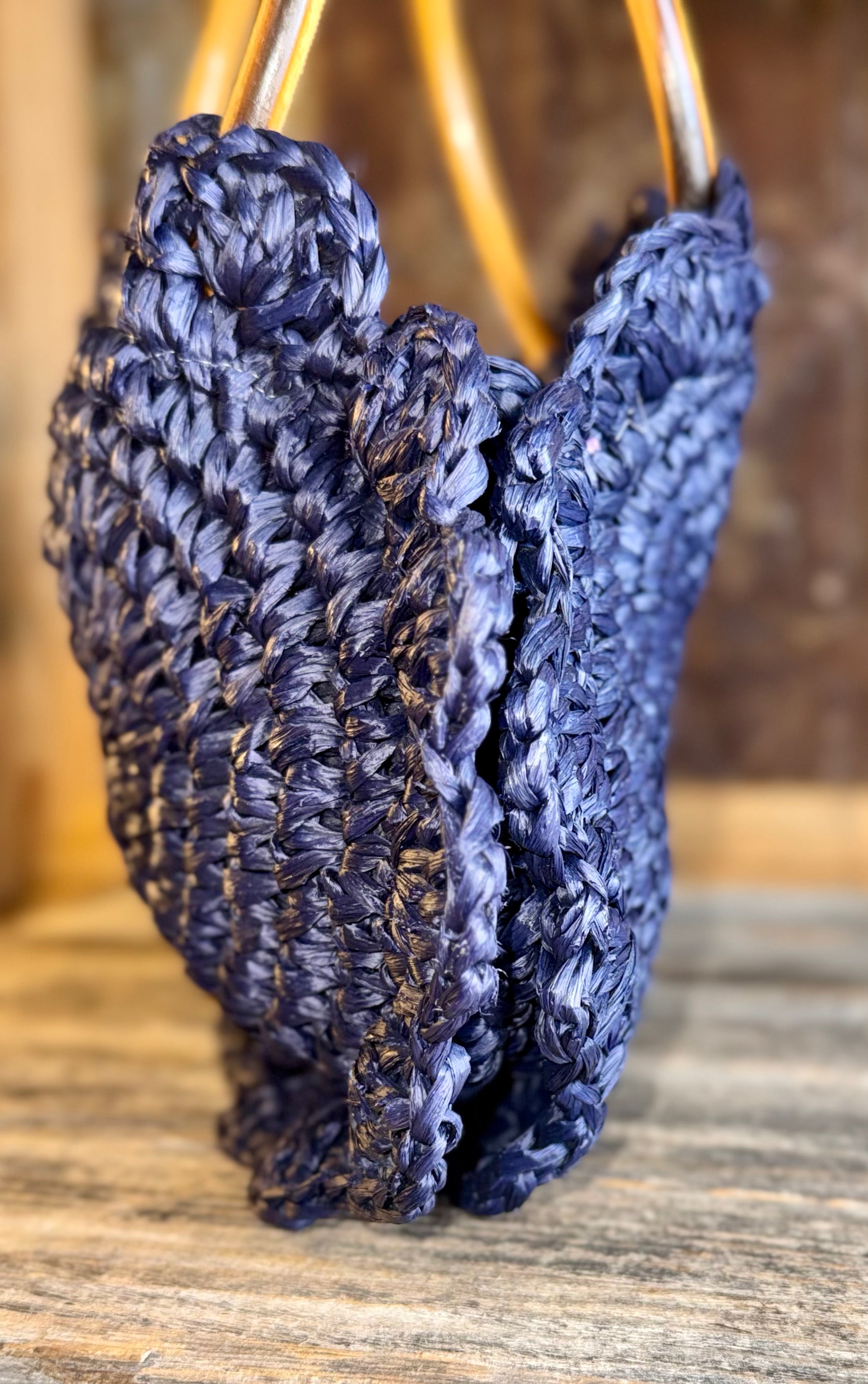 Vintage Navy Scalloped Siracco Purse (Made in Italy)