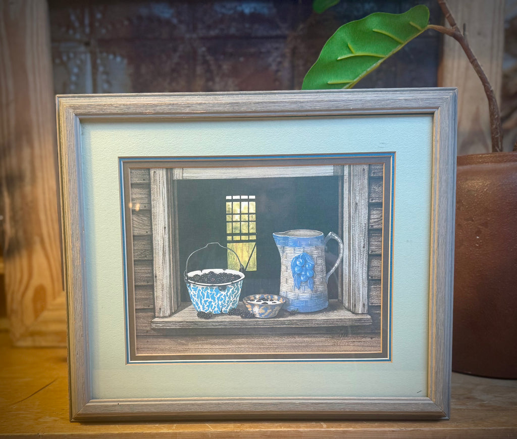 Signed Rustic Americana Still Life Print