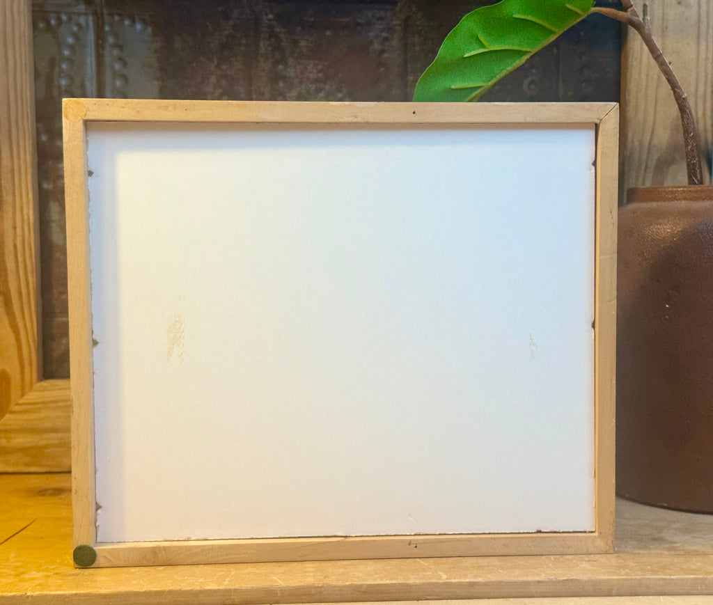 Natural Frame w/ A Print Of A Lady In A Room At A Table