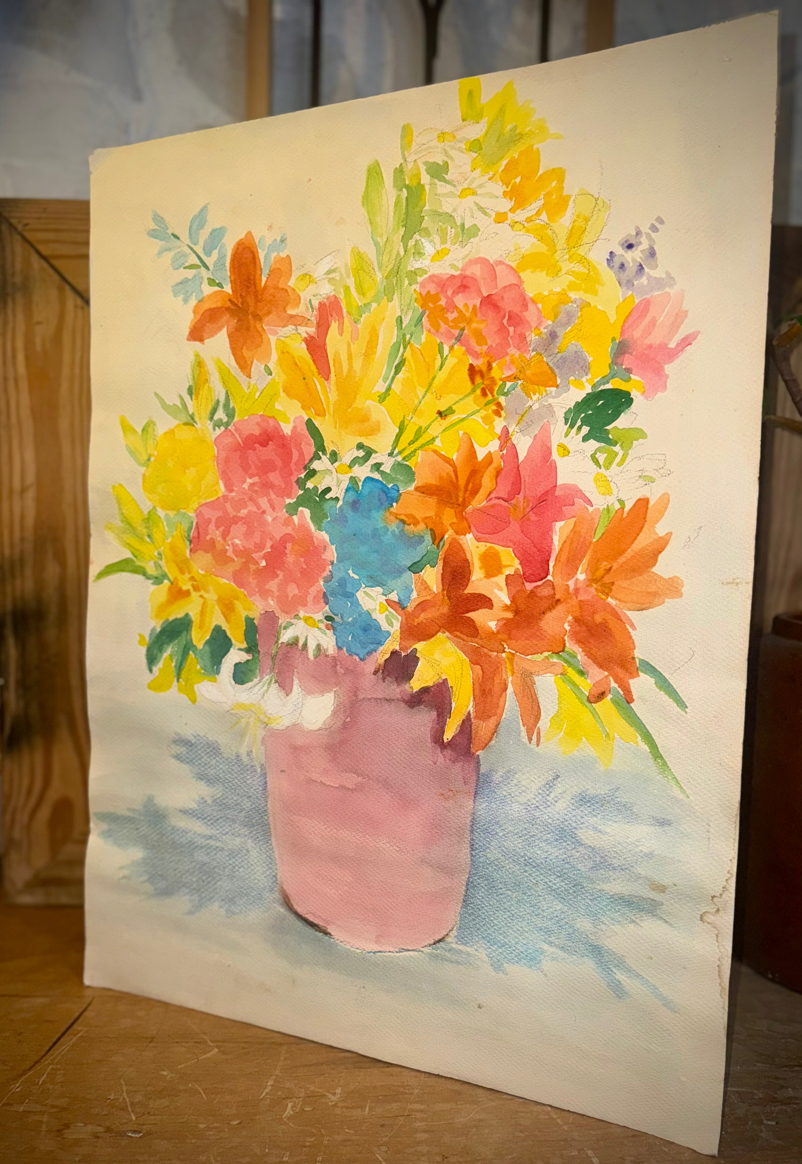 Vintage 1983 Water Floral Water Color