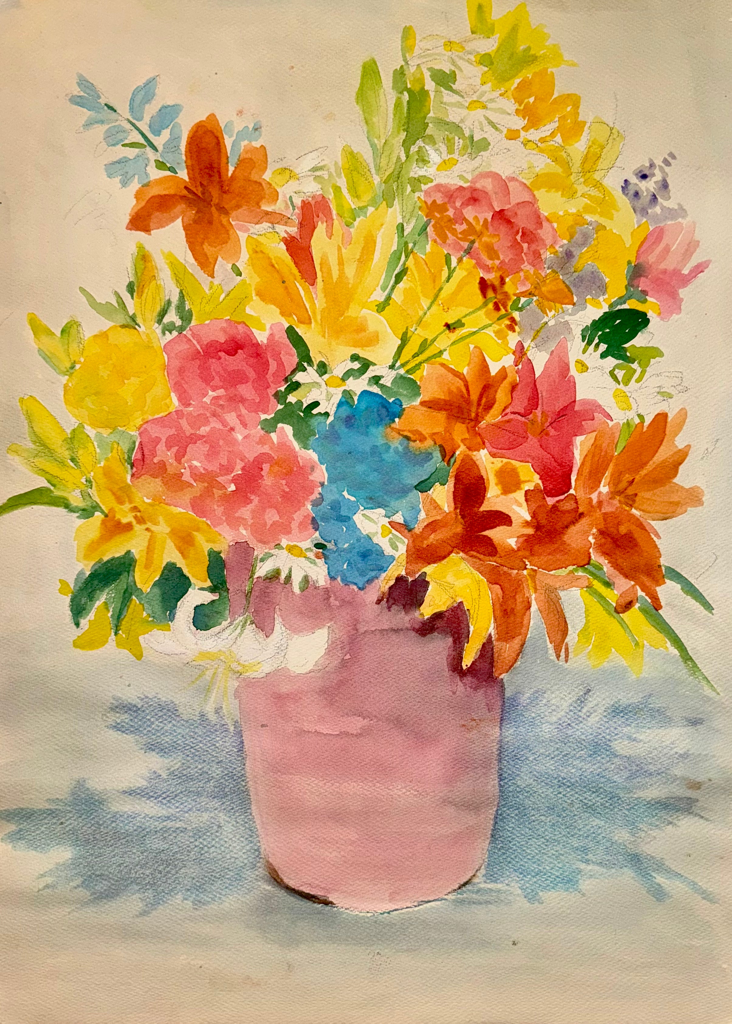 Vintage 1983 Water Floral Water Color