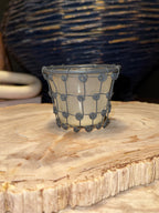 Iron and Frosted Glass Votive Set