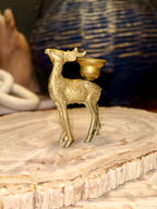 Brass Deer Candle Holder Set