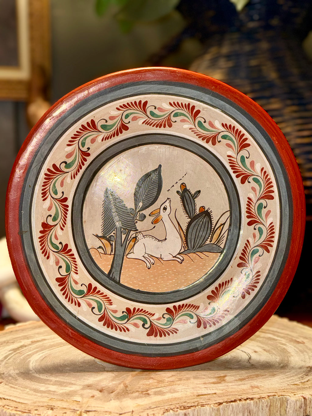 Vintage Tonala Mexican Pottery Wall Plate