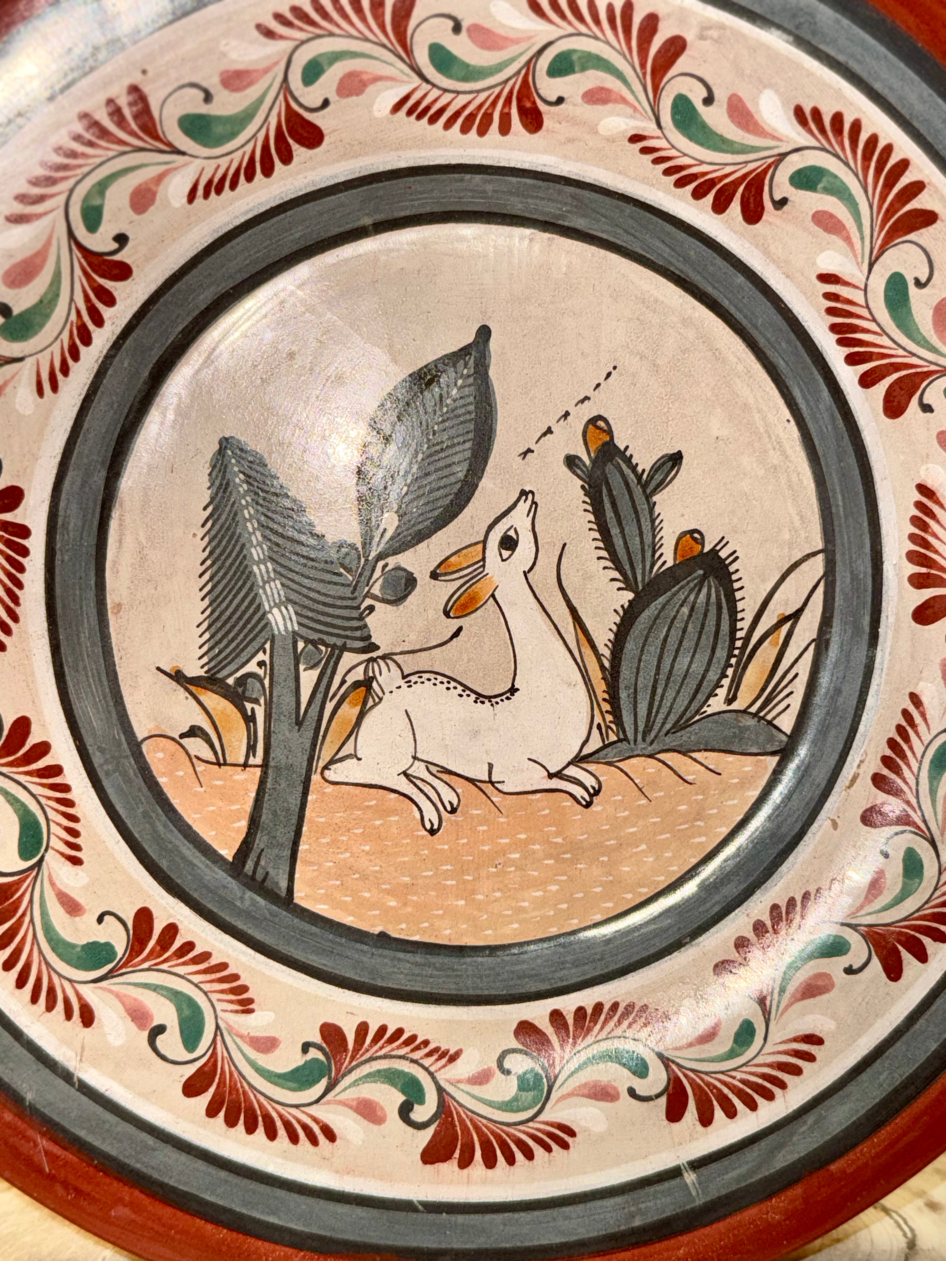 Vintage Tonala Mexican Pottery Wall Plate