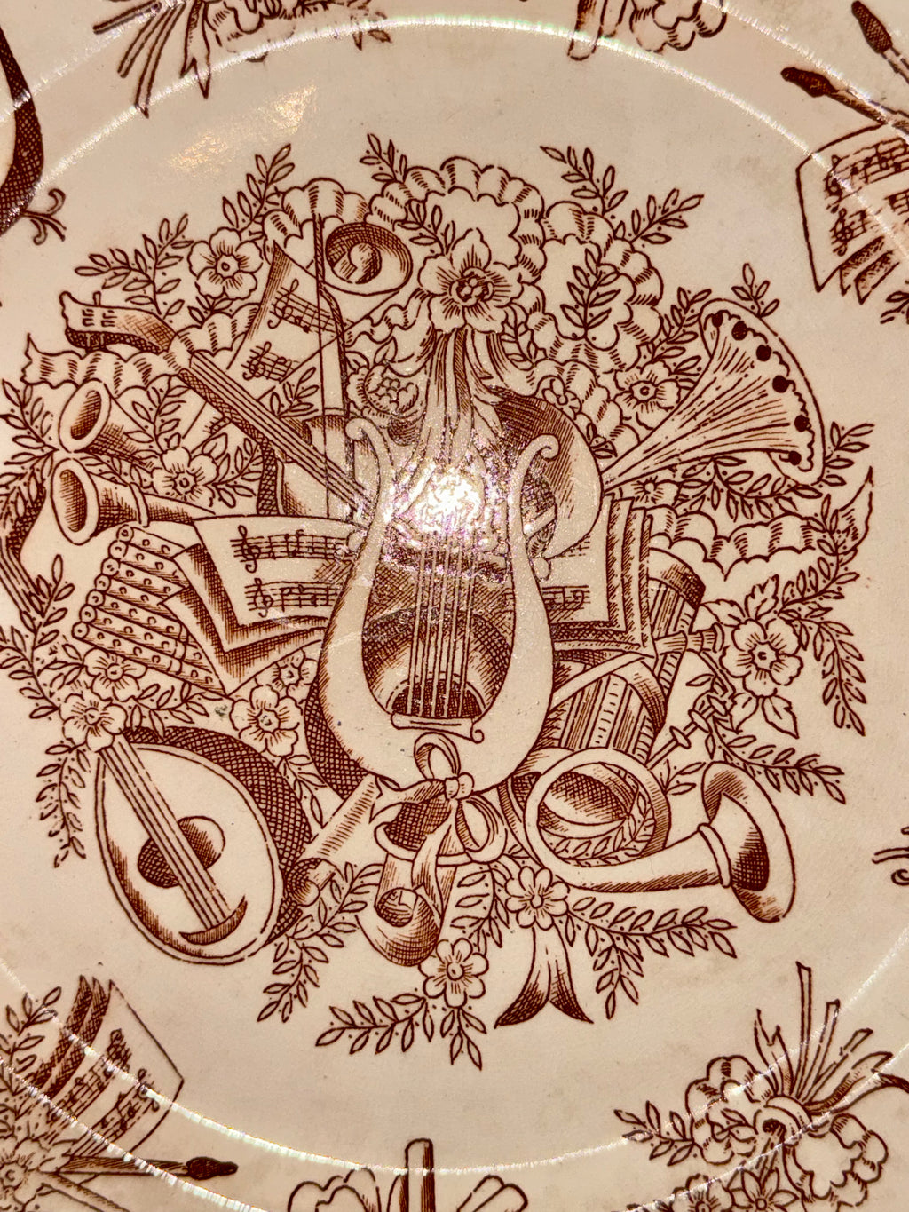 Antique Ridgways "Devonshire" Brown Transfer ware Plate