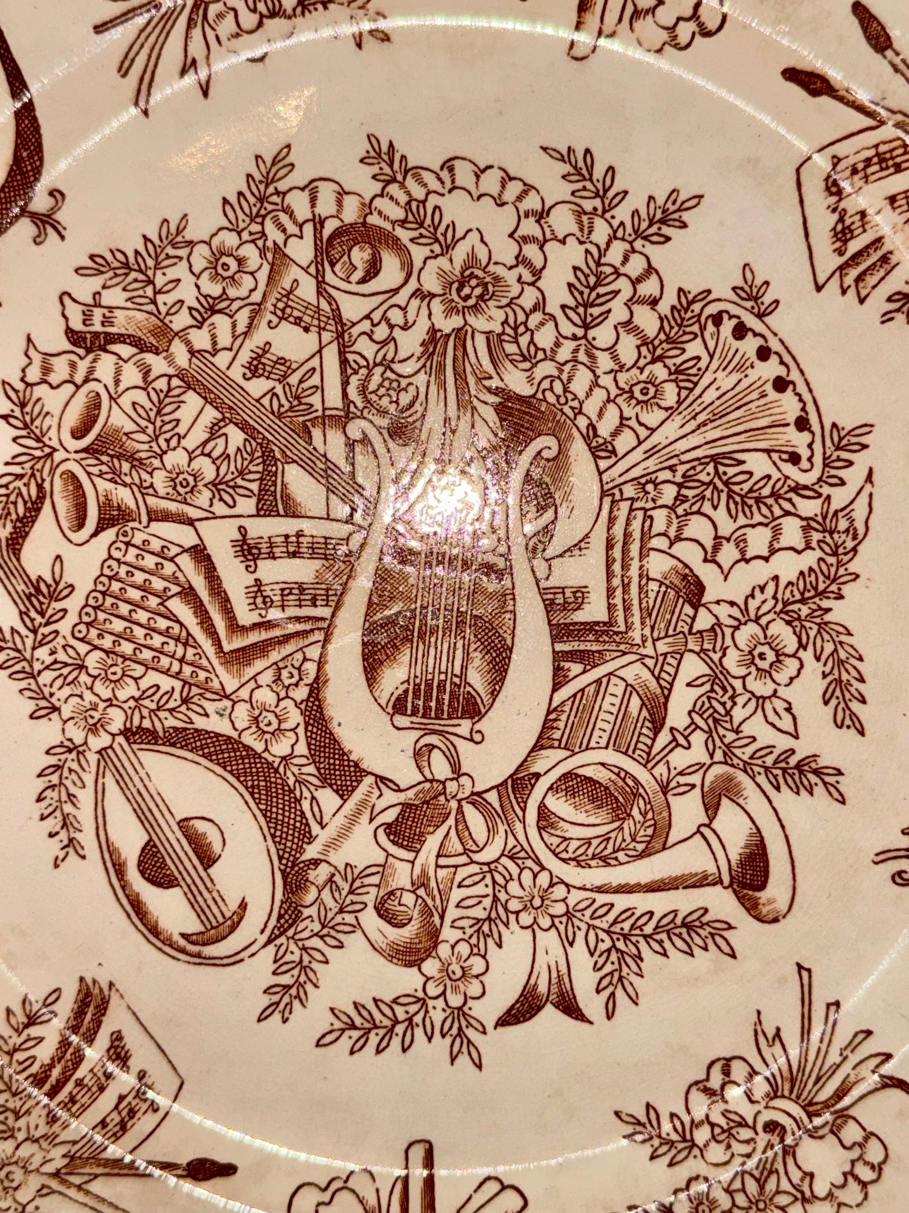 Antique Ridgways "Devonshire" Brown Transfer ware Plate