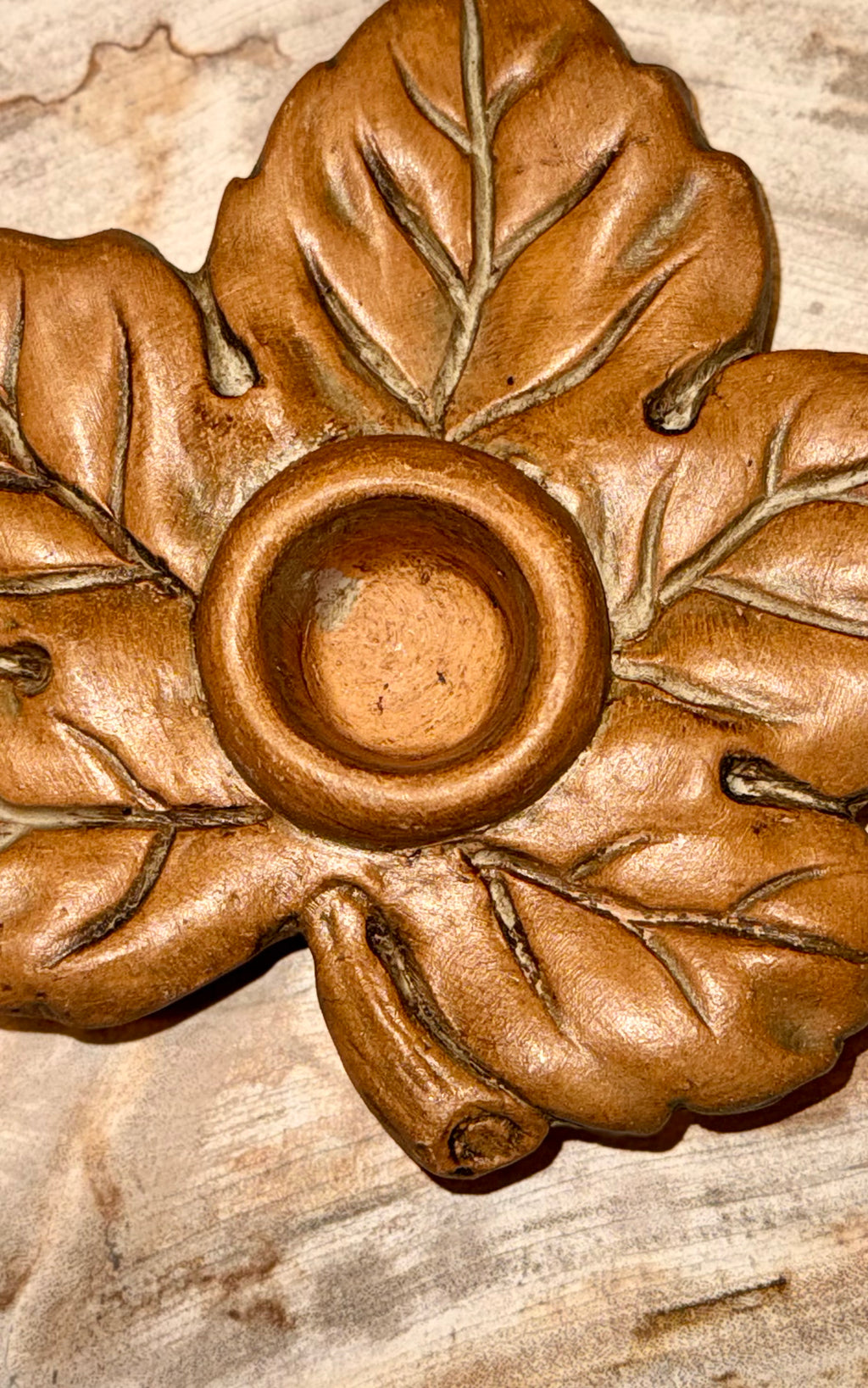 Vintage Leaf Shaped Candle Holder