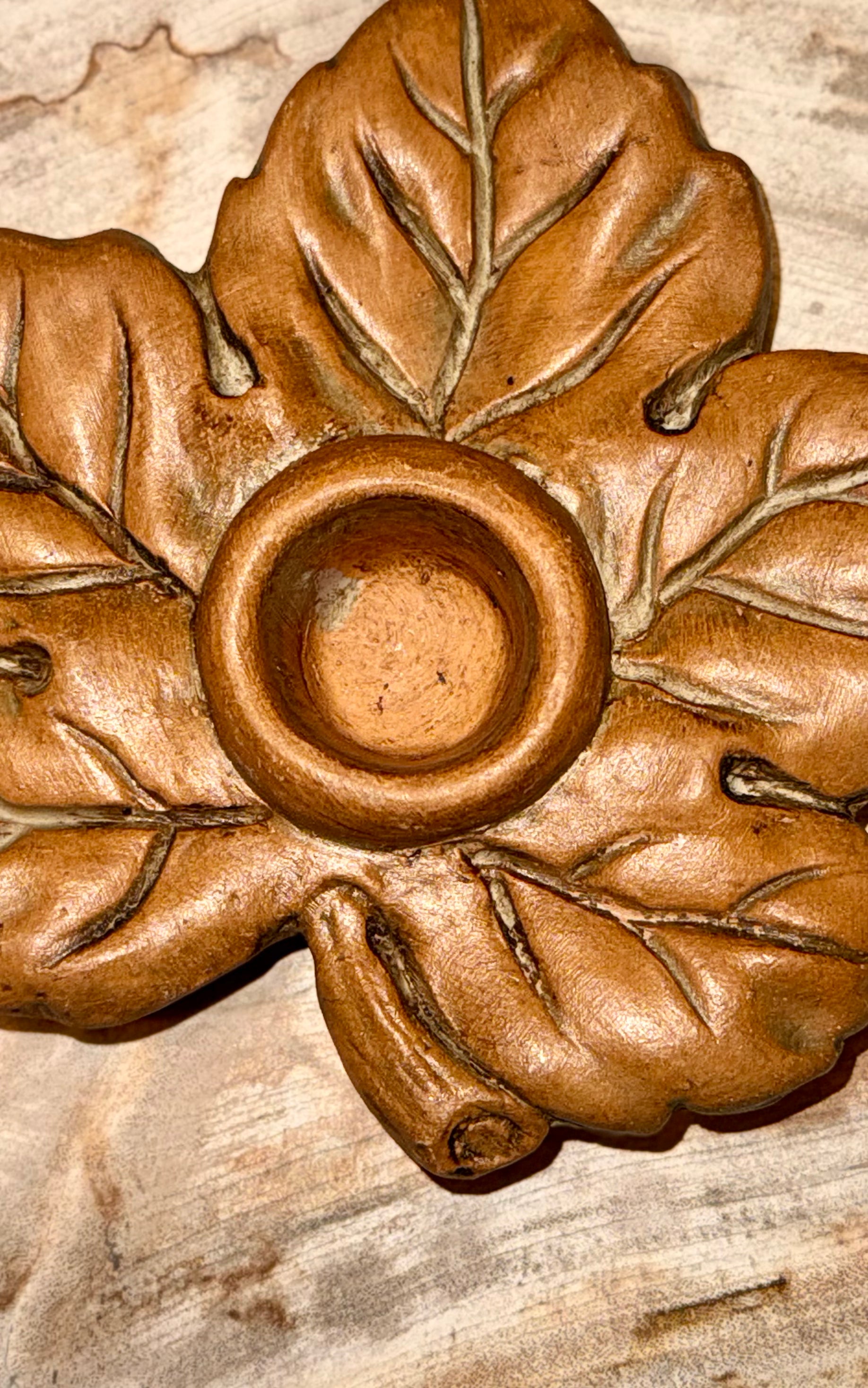 Vintage Leaf Shaped Candle Holder