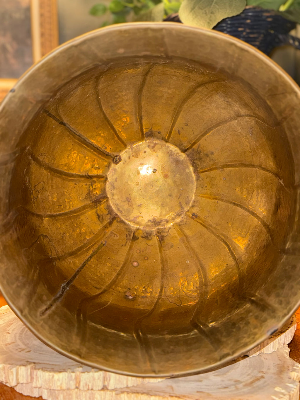 Vintage Medium Brass Planter