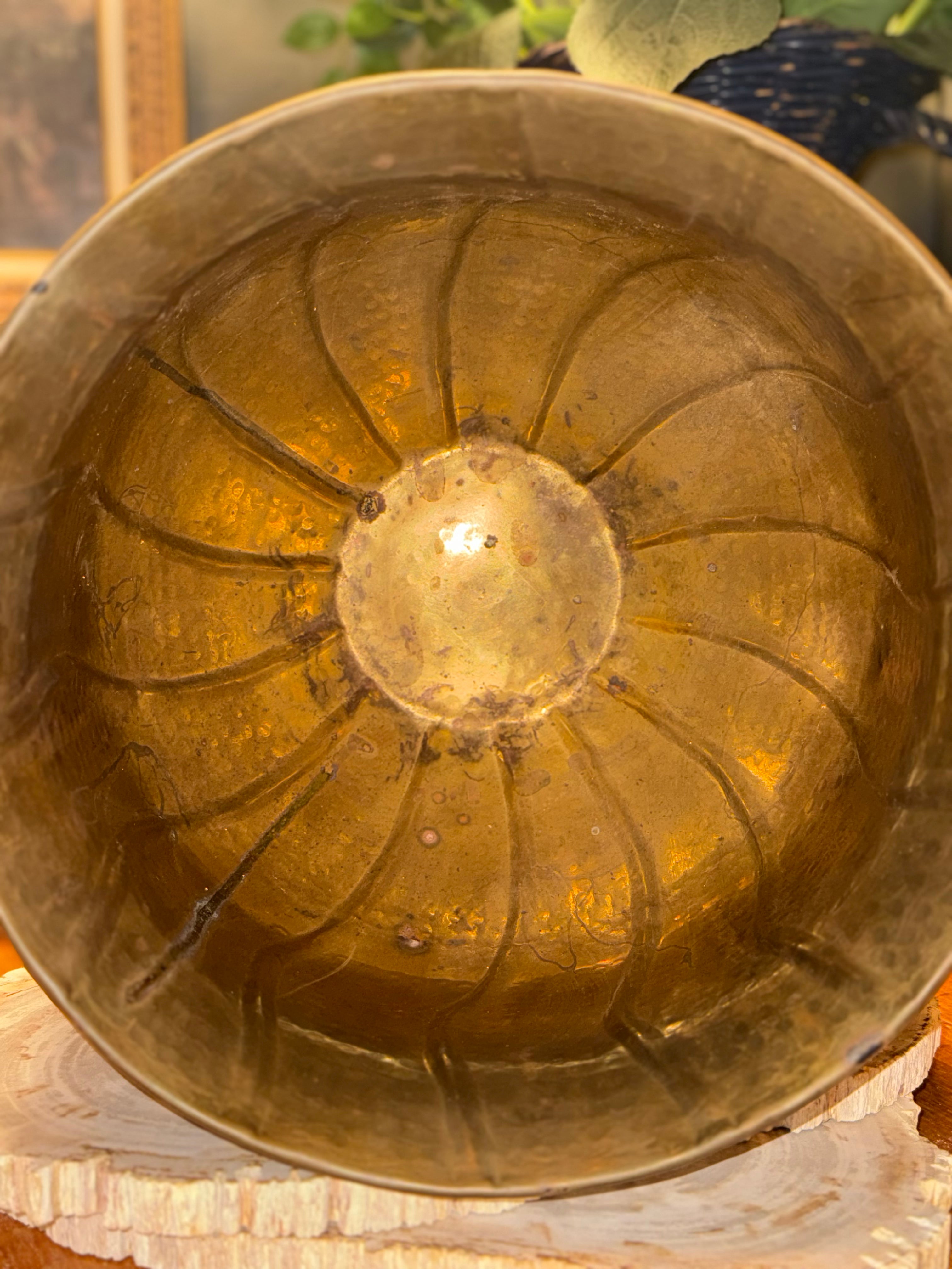 Vintage Medium Brass Planter