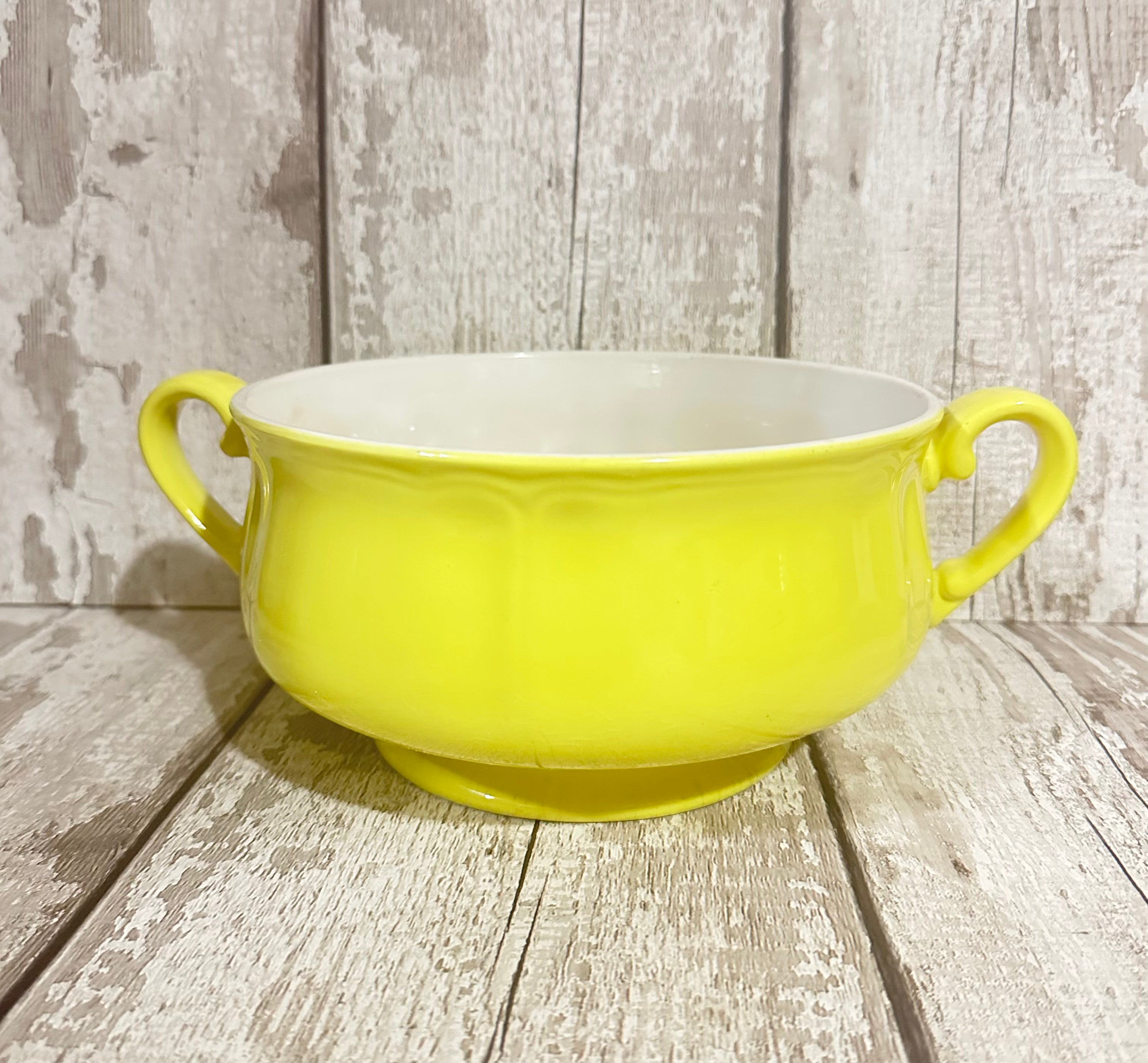 Lemon Federalist Ironstone Tureen Bowl, Made in Japan