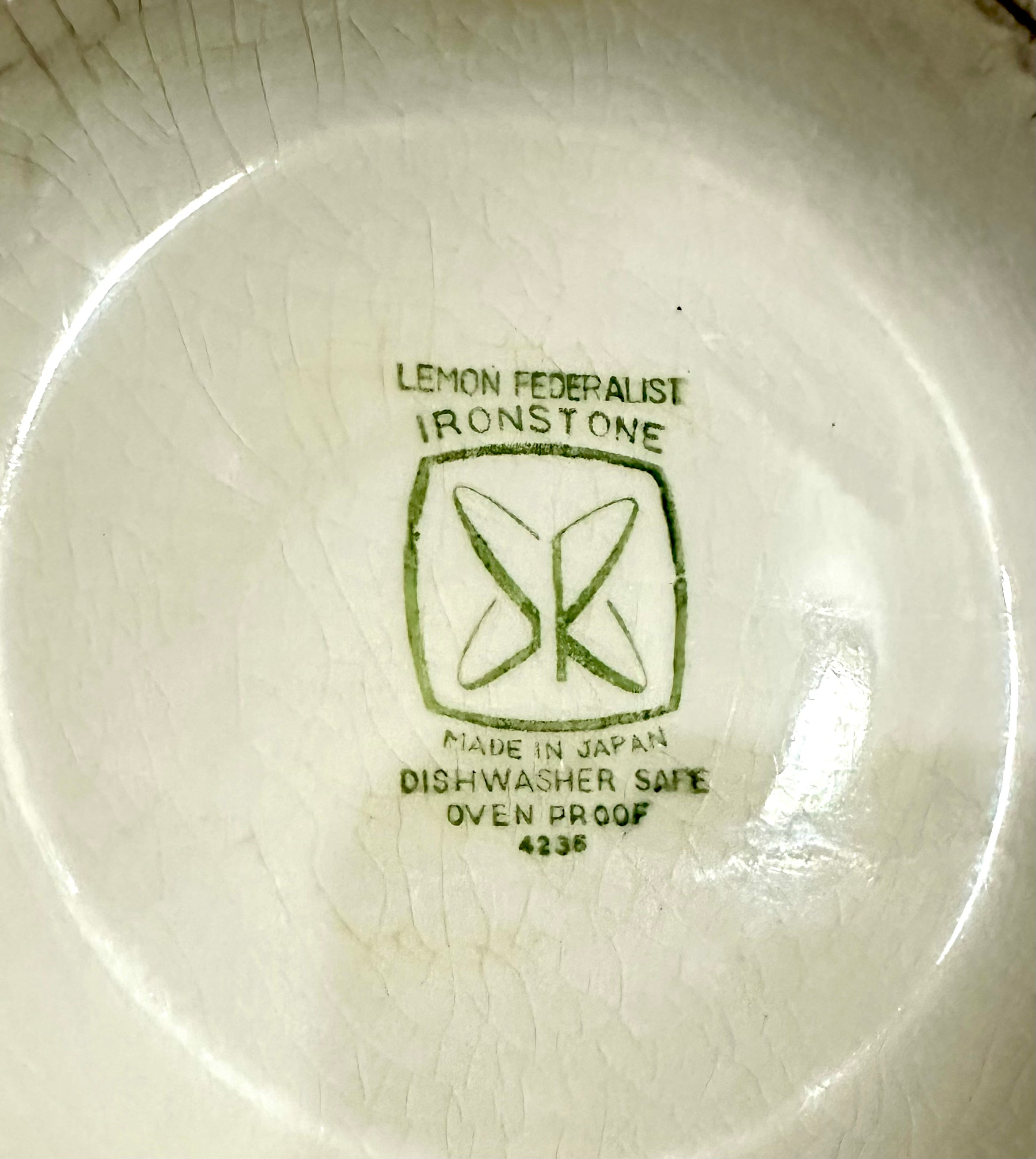 Lemon Federalist Ironstone Tureen Bowl, Made in Japan