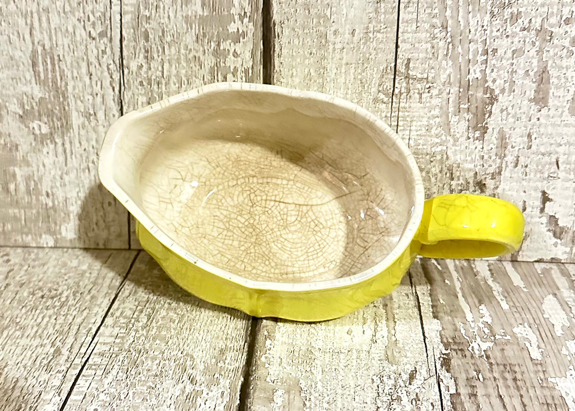 Lemon Federalist Ironstone Gravy Bowl, Made in Japan