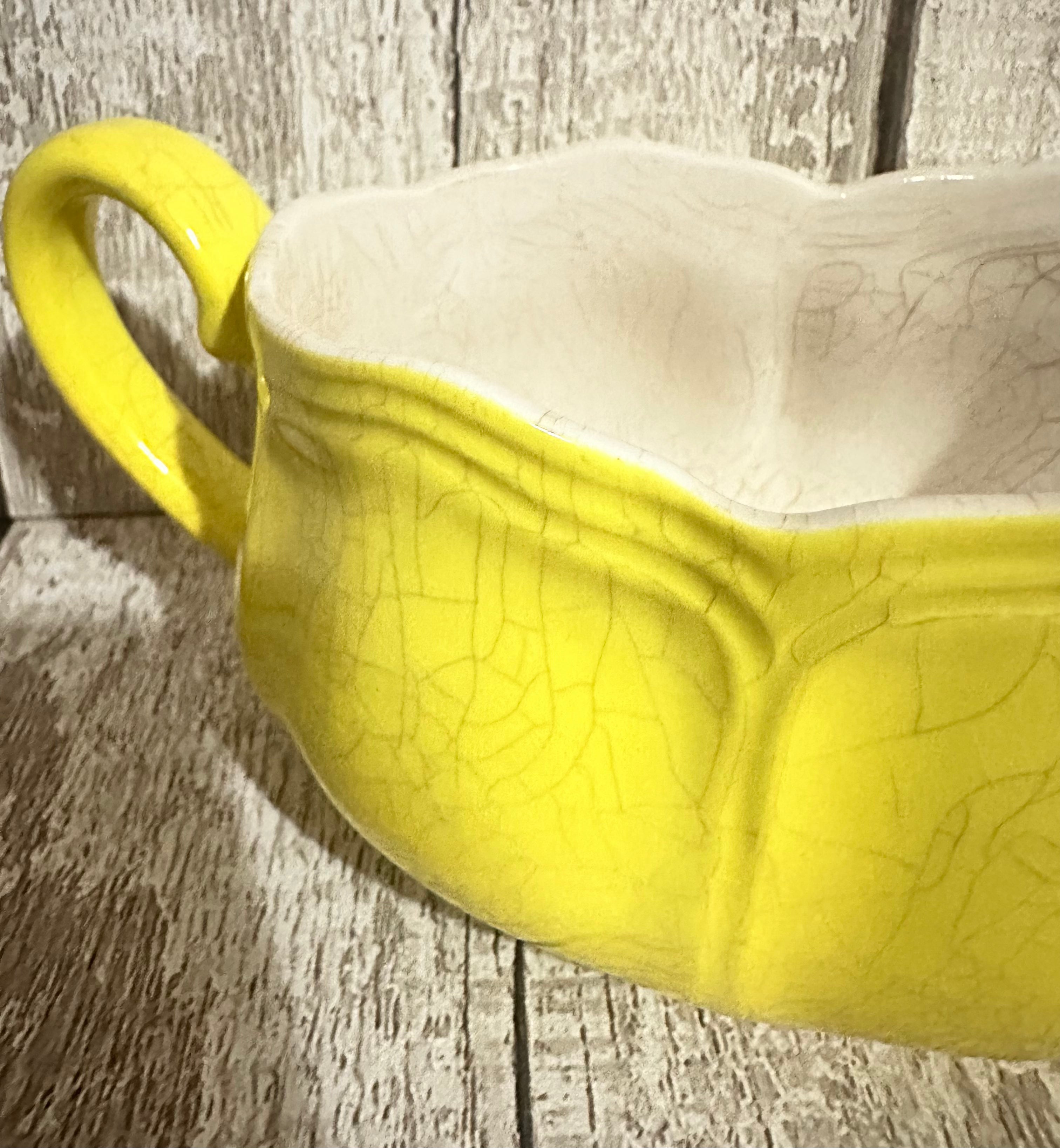 Lemon Federalist Ironstone Gravy Bowl, Made in Japan