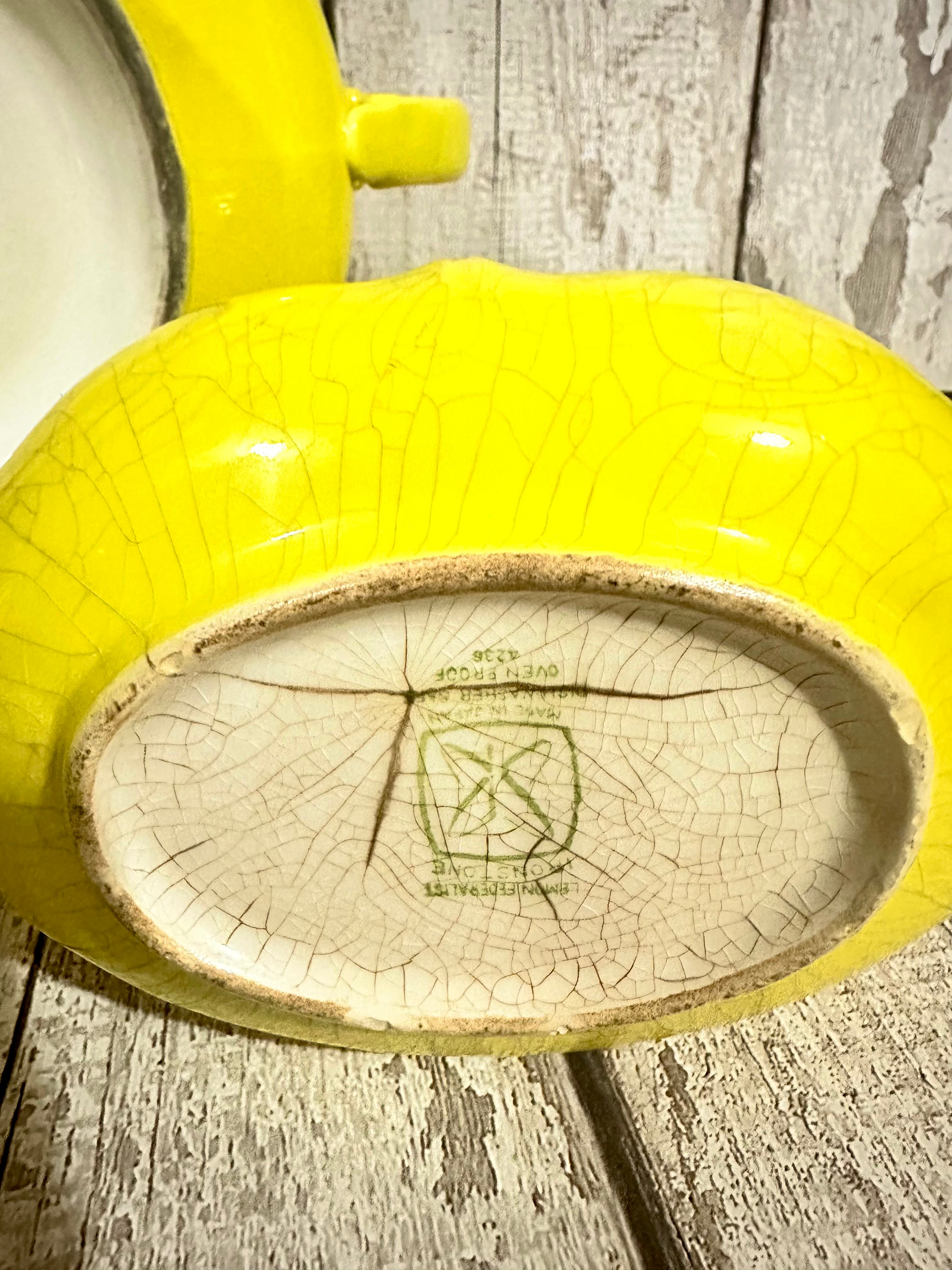 Lemon Federalist Ironstone Gravy Bowl, Made in Japan
