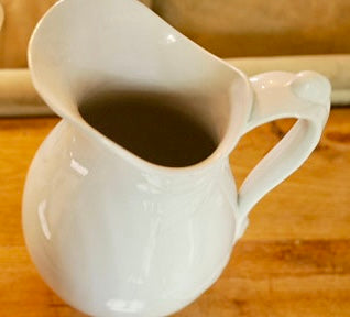 Antique White Imperial Ironstone Water Pitcher by Henry Alcock