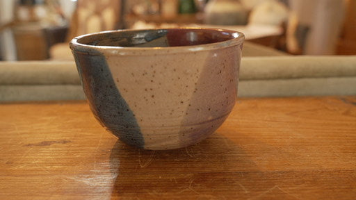 Handcrafted Stoneware Bowl Tricolor Glaze