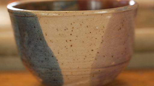 Handcrafted Stoneware Bowl Tricolor Glaze