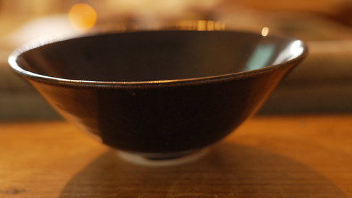 Large Handcrafted Black-Glazed w/ Brown Speckles Pottery Bowl – Studio Art Stoneware