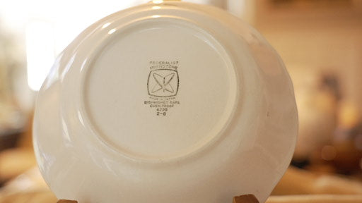 Vintage White Federalist Ironstone 4238 Bowl, Made in Japan
