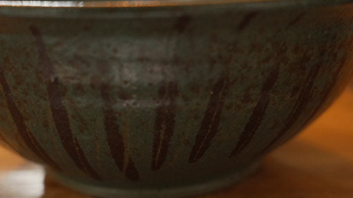 Handmade Green Serving Bowl by Dick Ketelle