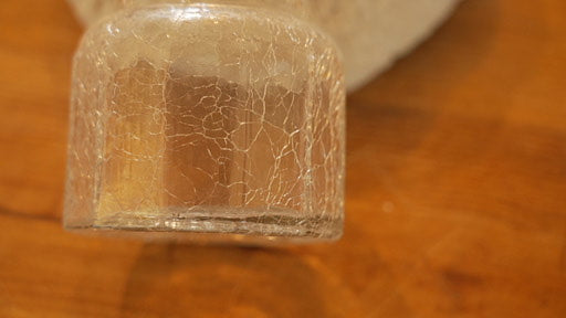 Vintage Croscill Saxony Silver and Crackle Glass Jar (Set of 2)