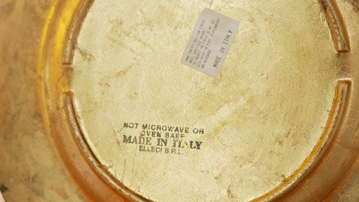 Vintage ELLECI SRL Handcrafted Gold Leaf 13.5" Charger Plates (Set of 4)