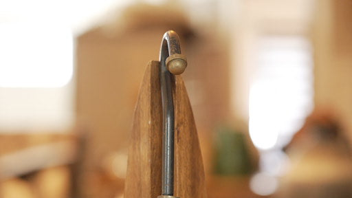 Vintage Brass Feather Fireplace Damper Hook