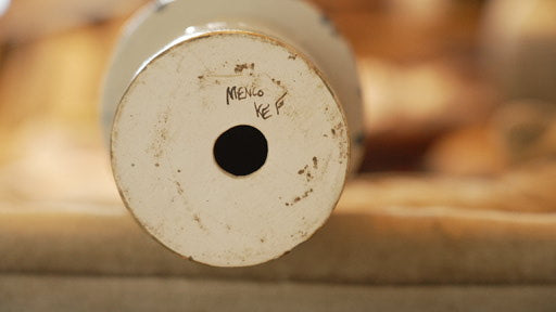 Ken Edwards Tonala Pottery Pillar Candle Holder Signed KE 6" Tall made in Mexico